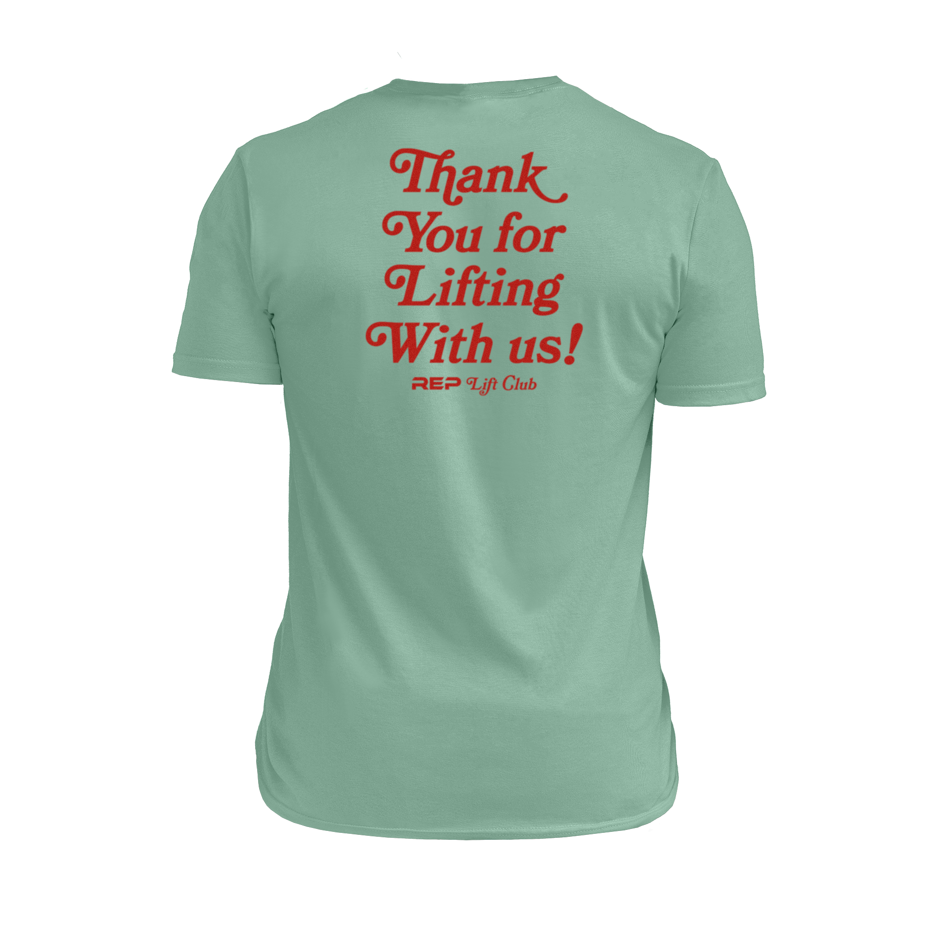 Lift Club Tri-Blend Crew T-Shirt - Heather Sage/Red / X-Small
